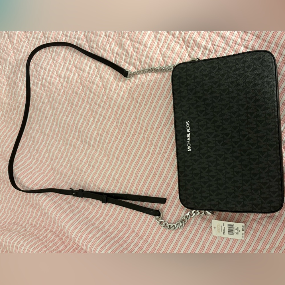 Michael Kors Black Patterned Shoulder Bag
